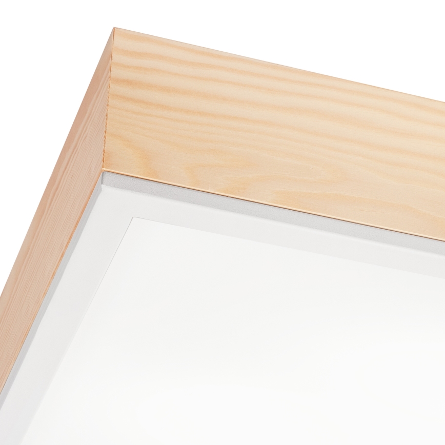 Loftlampe NATURAL SQUARE 4xE27/15W/230V 48x48 cm fyrretræ/hvid