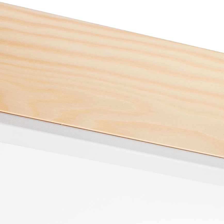 Loftlampe NATURAL SQUARE 4xE27/15W/230V 48x48 cm fyrretræ/hvid