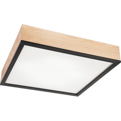 Loftlampe NATURAL SQUARE 4xE27/15W/230V 48x48 cm fyrretræ/sort