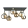 Loftlampe NESSA 6xE27/60W/230V sort/guldfarvet/røget beige