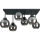 Loftlampe NESSA 6xE27/60W/230V sort/røget sort