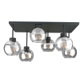 Loftlampe NESSA 6xE27/60W/230V sort/transparent
