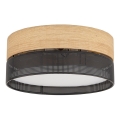 Loftlampe NICOL 4xE27/15W/230V Ø 50 cm finér/sort
