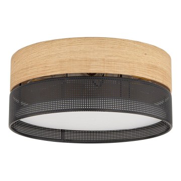 Loftlampe NICOL 4xE27/15W/230V Ø 50 cm finér/sort