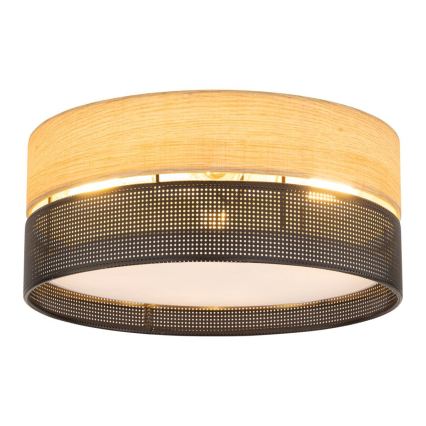Loftlampe NICOL 4xE27/15W/230V Ø 50 cm finér/sort
