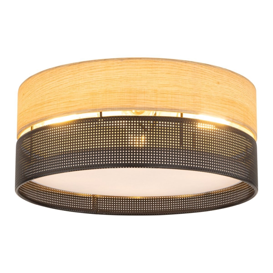 Loftlampe NICOL 4xE27/15W/230V Ø 50 cm finér/sort