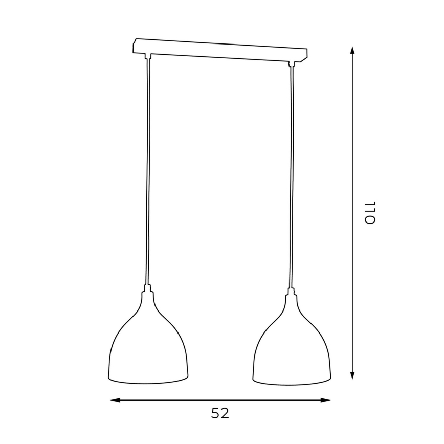 Loftlampe på kabel NOAK 2xE27/15W/230V sort