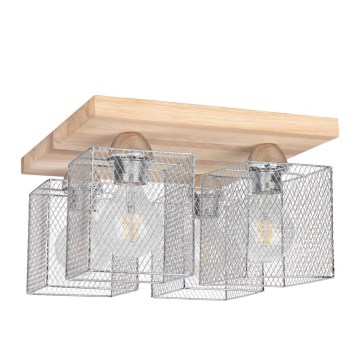 Loftlampe NORMAN WOOD 4xE27/25W/230V mat eg