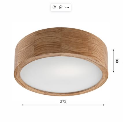 Loftlampe OAK 1xE27/60W/230V eg ø 27,5 cm