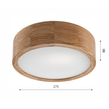 Loftlampe OAK 1xE27/60W/230V egetræ ? 27,5 cm