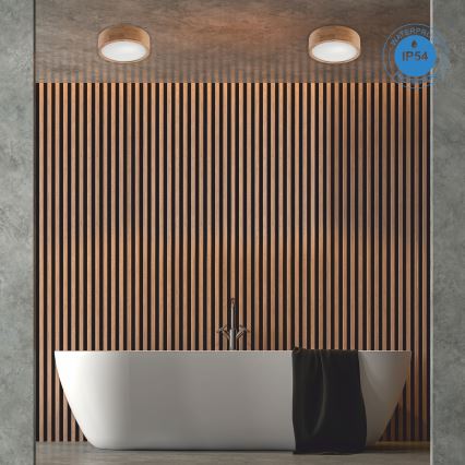 Loftlampe til badeværelse OAK 2xE27/15W/230V IP54 eg ø 27 cm