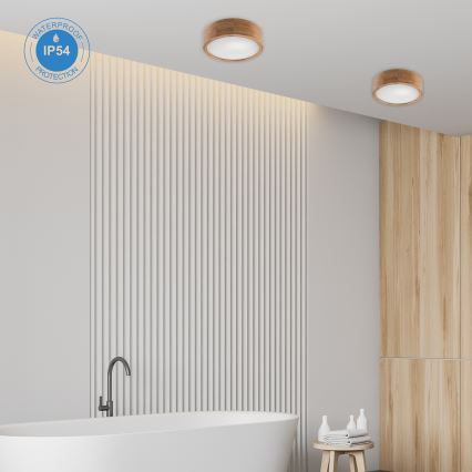 Loftlampe til badeværelse OAK 2xE27/15W/230V IP54 eg ø 27 cm