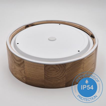 Loftlampe til badeværelse OAK 2xE27/15W/230V IP54 eg ø 27 cm