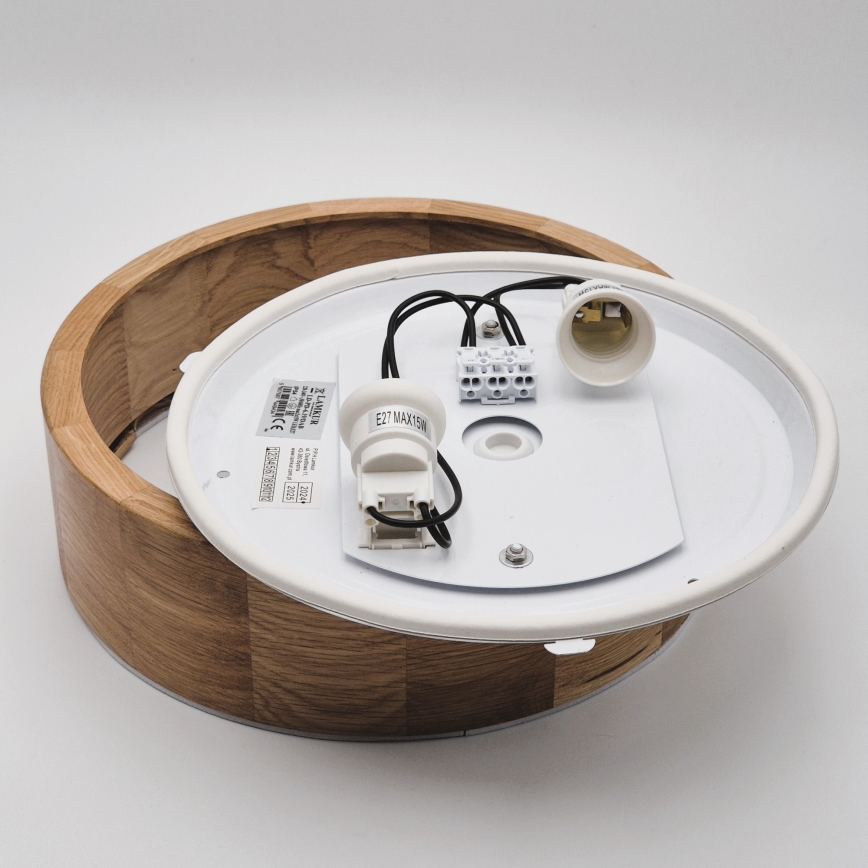 Loftlampe til badeværelse OAK 2xE27/15W/230V IP54 eg ø 27 cm