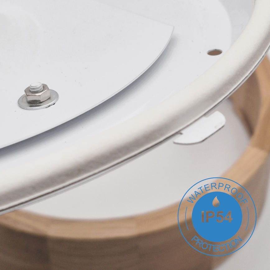 Badeværelsesloftlampe OAK 2xE27/15W/230V IP54 eg Ø 27 cm