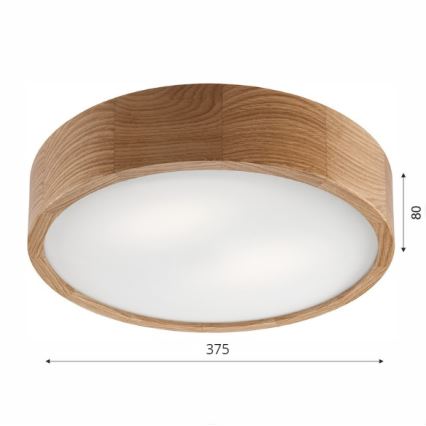 Loftlampe OAK 2xE27/60W/230V eg ø 37,5 cm - FSC certificeret