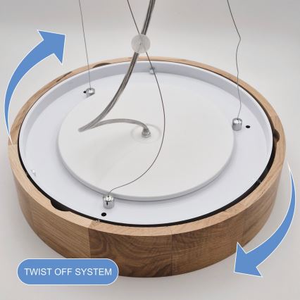 Loftlampe på kabel OAK 3xE27/60W/230V eg ? 47,5 cm