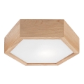 Loftlampe OAK HEX 1xE27/60W/230V diam. 32 cm egetræ