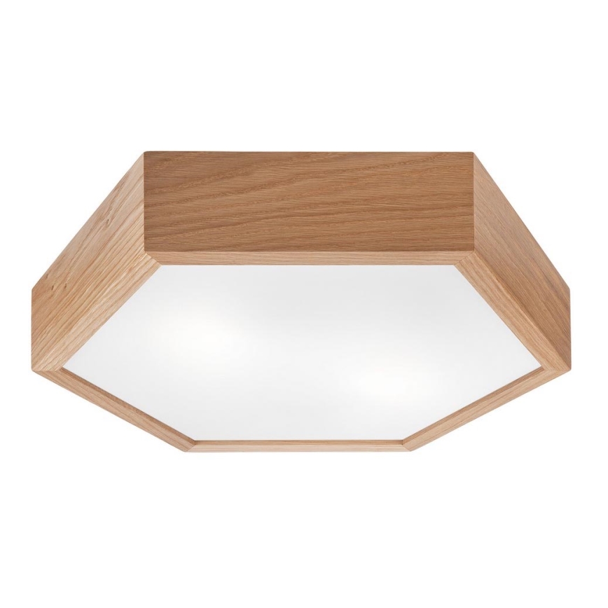 Loftlampe OAK HEX 2xE27/60W/230V diam. 43 cm egetræ