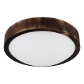 Loftlampe OAK SLIM 1xE27/15W/230V Ø 27 cm egetræ/mørkebrun