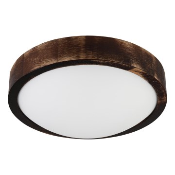 Loftlampe OAK SLIM 1xE27/15W/230V Ø 27 cm egetræ/mørkebrun