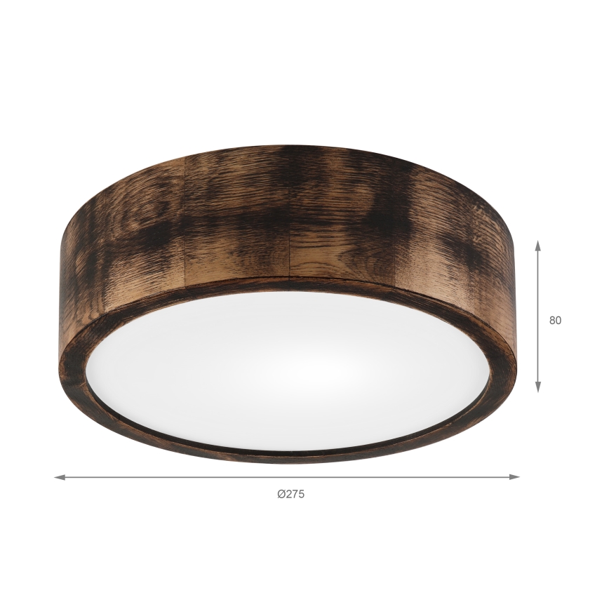 Loftlampe OAK SMOKY 1xE27/15W/230V Ø 27,5 cm eg/mørkebrun