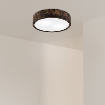 Loftlampe OAK SMOKY 2xE27/15W/230V ø 37,5 cm eg/mørkebrun