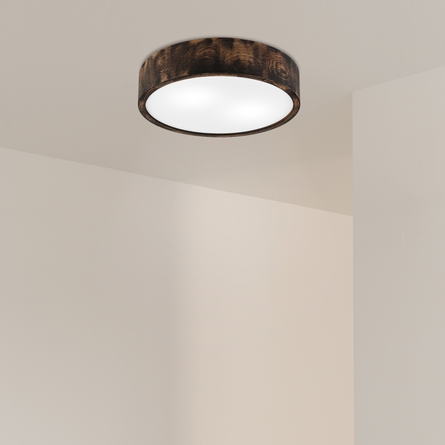 Loftlampe OAK SMOKY 2xE27/15W/230V ø 37,5 cm eg/mørkebrun