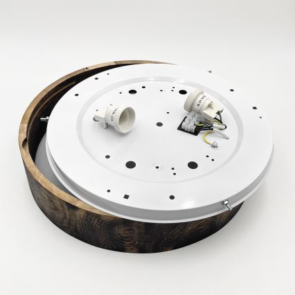 Loftlampe OAK SMOKY 2xE27/15W/230V ø 37,5 cm eg/mørkebrun