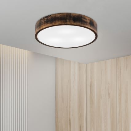 Loftlampe OAK SMOKY 3xE27/15W/230V Ø 47,5 cm eg/mørkebrun