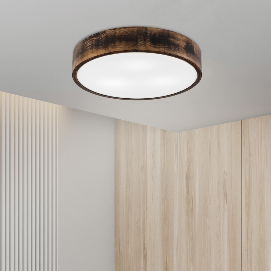 Loftlampe OAK SMOKY 3xE27/15W/230V Ø 47,5 cm eg/mørkebrun