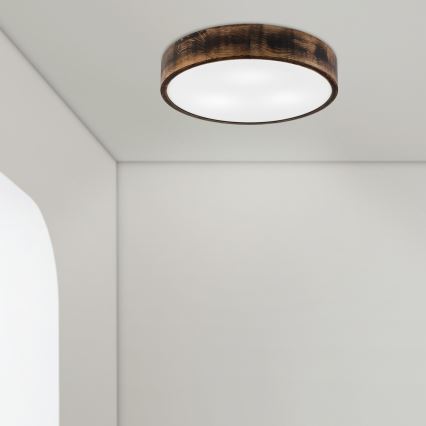 Loftlampe OAK SMOKY 3xE27/15W/230V Ø 47,5 cm eg/mørkebrun