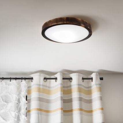 Loftlampe OAK SMOKY SLIM, 1x E27/15W/230V, Ø 27 cm, eg/mørkebrun