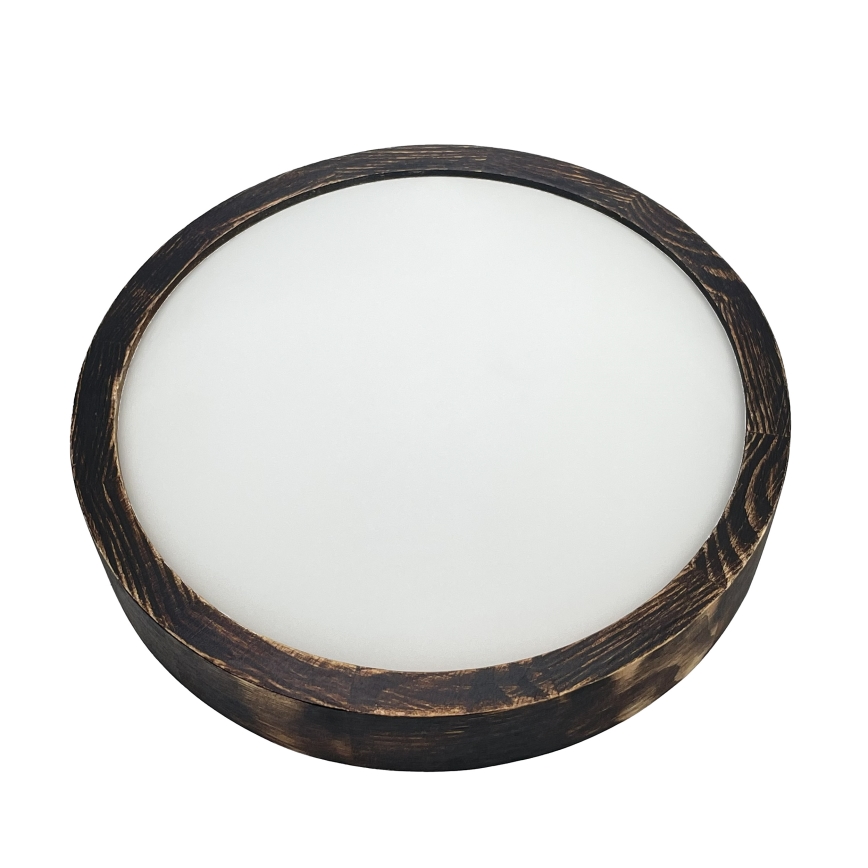 Loftlampe OAK SMOKY SLIM, 1x E27/15W/230V, Ø 27 cm, eg/mørkebrun