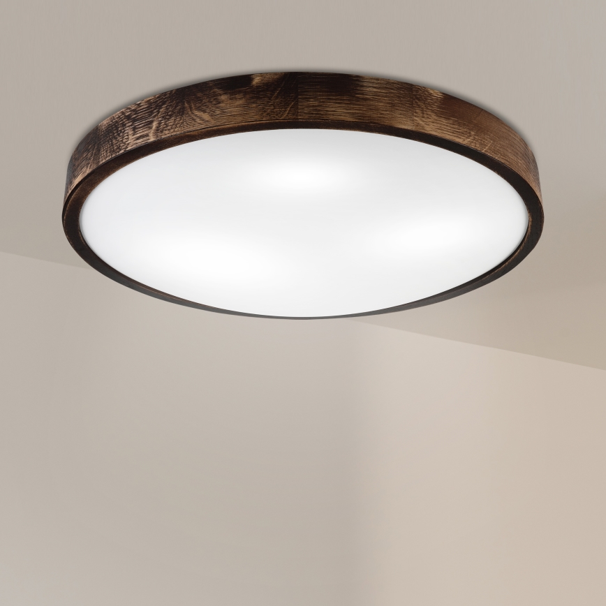 Loftlampe OAK SMOKY SLIM 3xE27/15W/230V Ø 47 cm eg/mørkebrun