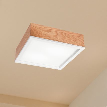 Loftlampe OAK SQUARE 2xE27/15W/230V 31x31 cm eg/hvid