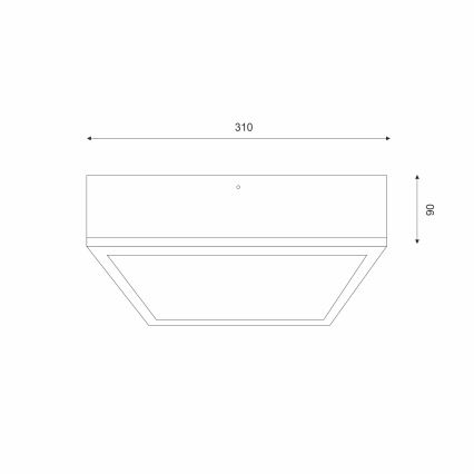 Loftlampe OAK SQUARE 2xE27/15W/230V 31x31 cm eg/hvid