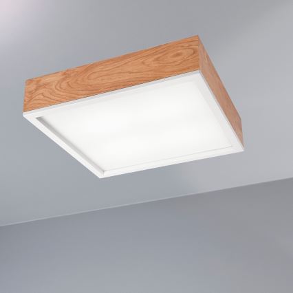 Loftlampe OAK SQUARE 4xE27/15W/230V 39x39 cm eg/hvid