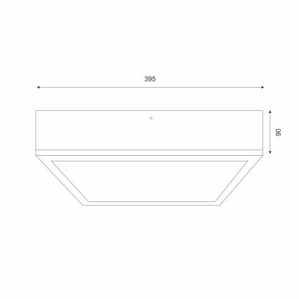 Loftlampe OAK SQUARE 4xE27/15W/230V 39x39 cm eg/hvid