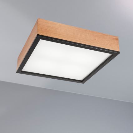 Loftlampe OAK SQUARE 4xE27/15W/230V 39x39 cm eg/sort