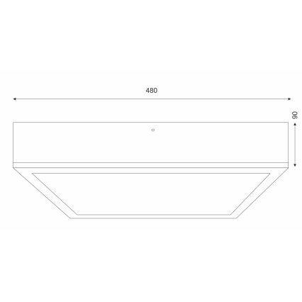 Loftlampe OAK SQUARE 4xE27/15W/230V 48x48 cm eg/hvid