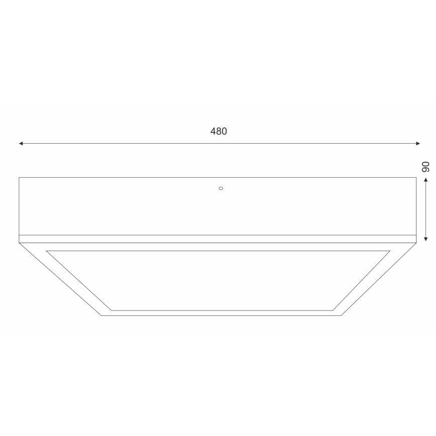 Loftlampe OAK SQUARE 4xE27/15W/230V 48x48 cm eg/hvid