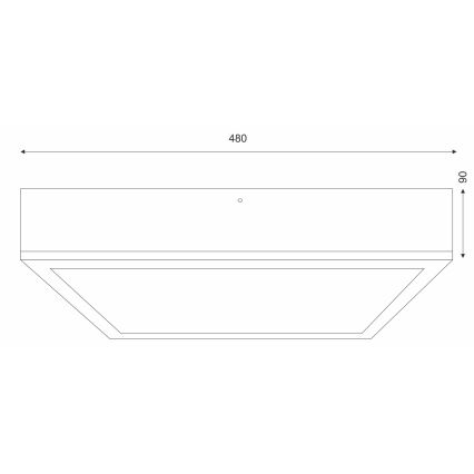 Loftlampe OAK SQUARE 4xE27/15W/230V 48x48 cm eg/sort