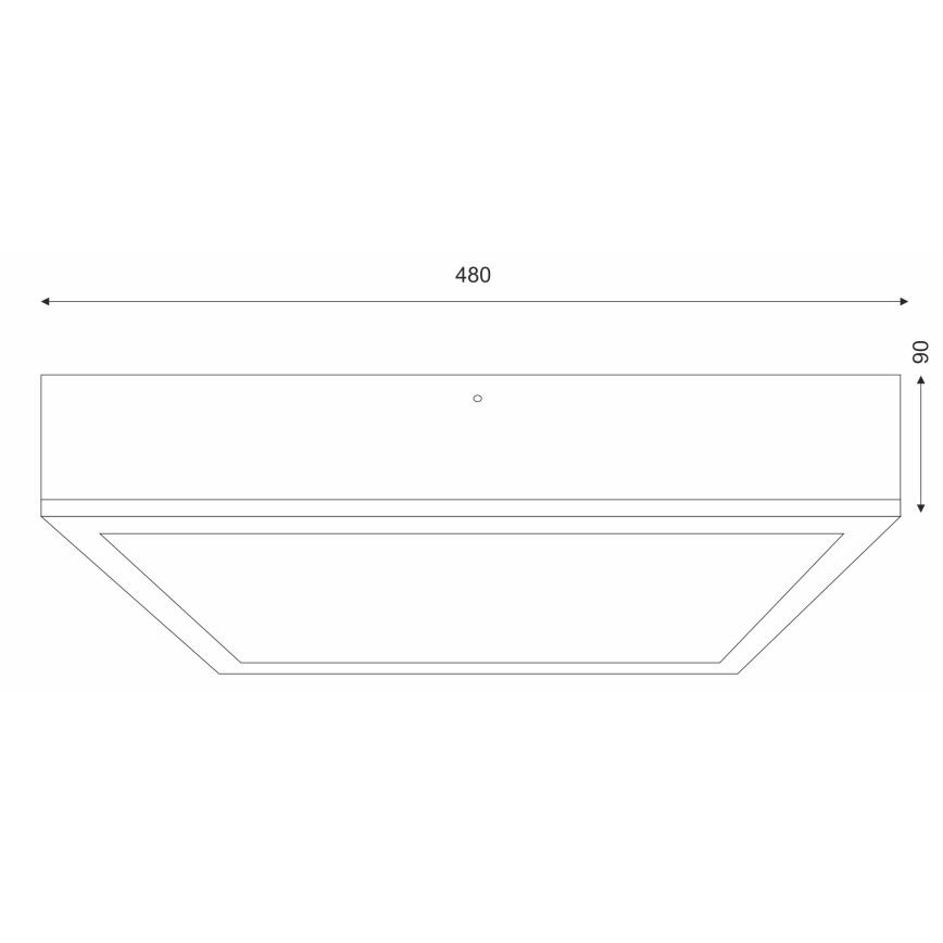 Loftlampe OAK SQUARE 4xE27/15W/230V 48x48 cm eg/sort