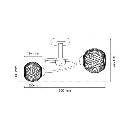 Loftlampe OAKLAND 2xE27/60W/230V