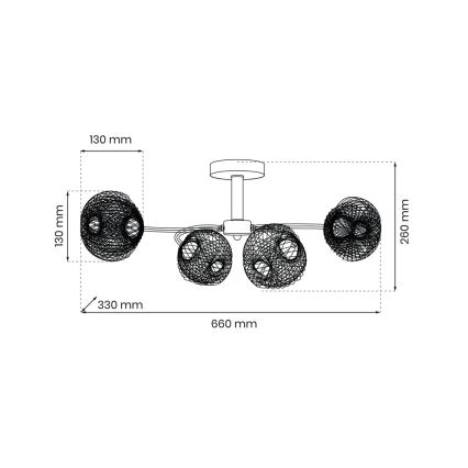 Loftlampe OAKLAND 4xE27/60W/230V