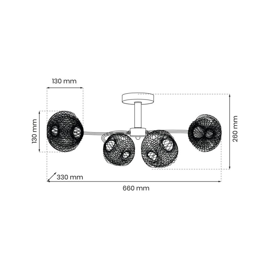 Loftlampe OAKLAND 4xE27/60W/230V