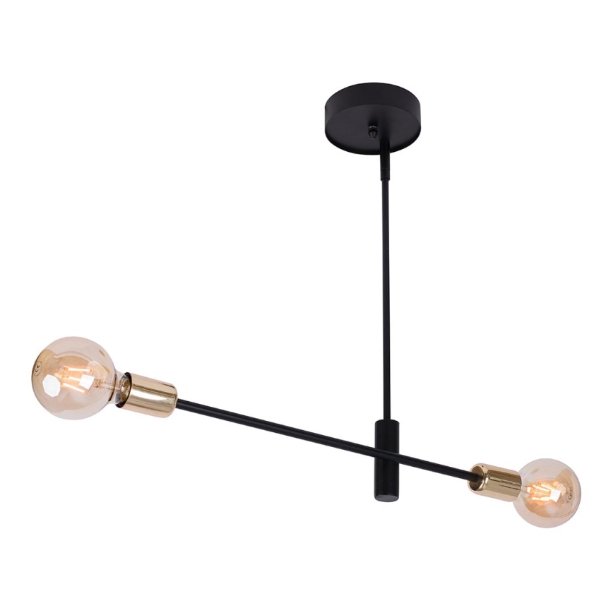 Loftlampe ONYX 2xE27/60W/230V sort/guldfarvet