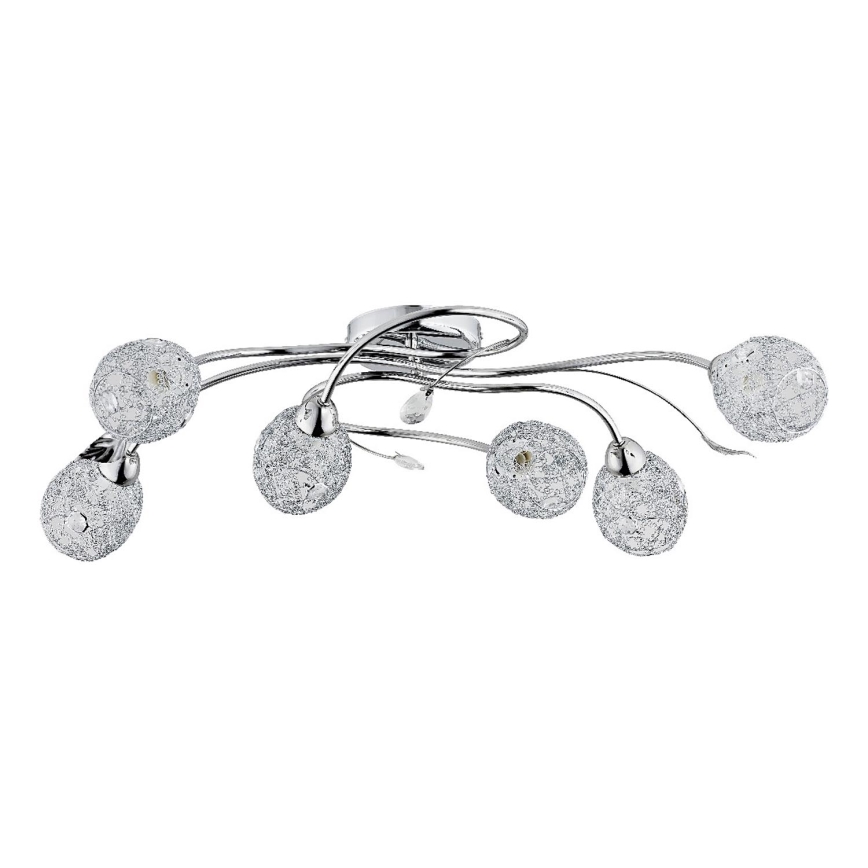 Loftlampe ORLEAN 6xE14/10W/230V skinnende krom