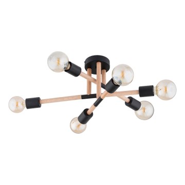 Loftlampe OTELLO 6xE27/15W/230V sort/beige
